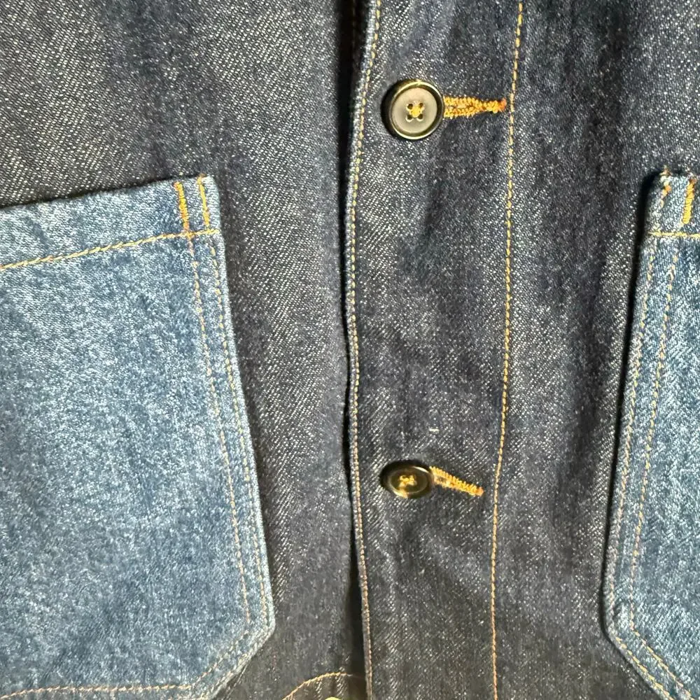 A.P.C. Indigo Anthonin Denim Patch Pocket Button Front Jean Jacket Size Small - Picture 15 of 16